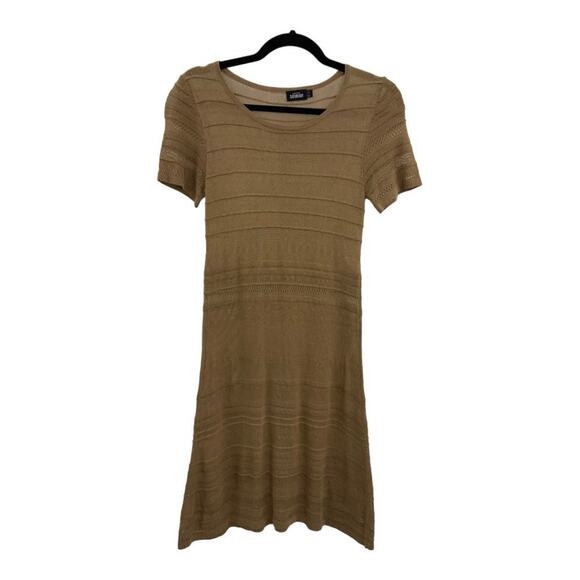 Kate Spade Saturday Tan Knit Crochet Short Sleeve Dress Size 4 - Picture 6 of 8